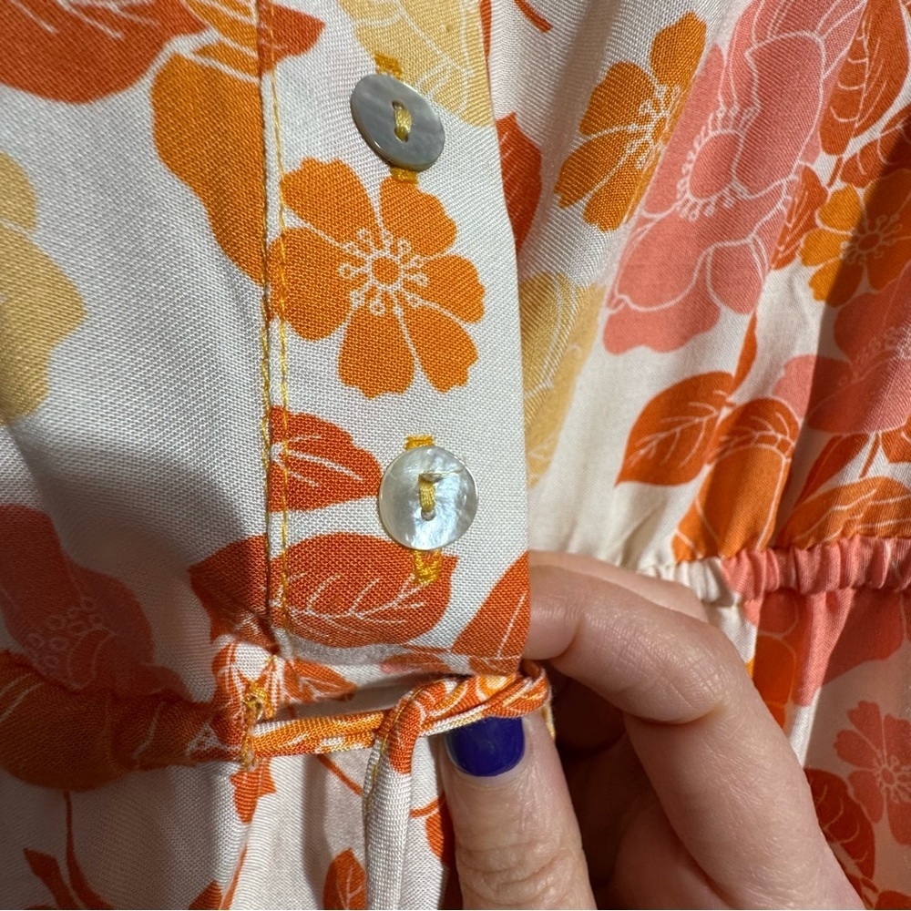 Petal and pup Odie Dress Floral Size US 10 Boho Cottagecore Tiered Tie Waist - Picture 5 of 13